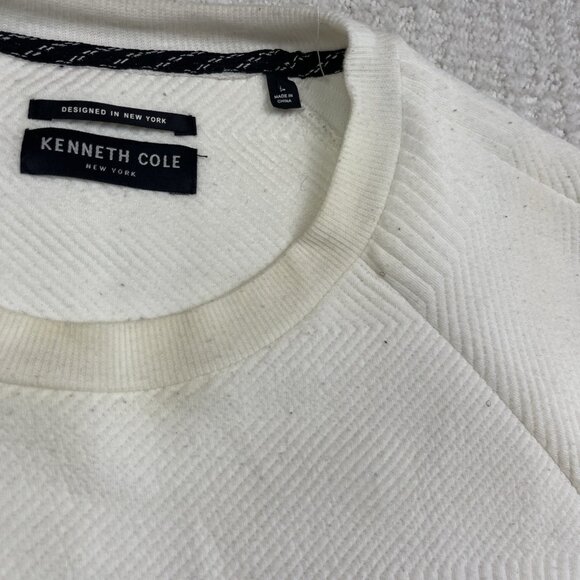 Kenneth Cole White Thermal Crewneck Sweater Men's Size Large Read* - Picture 9 of 15
